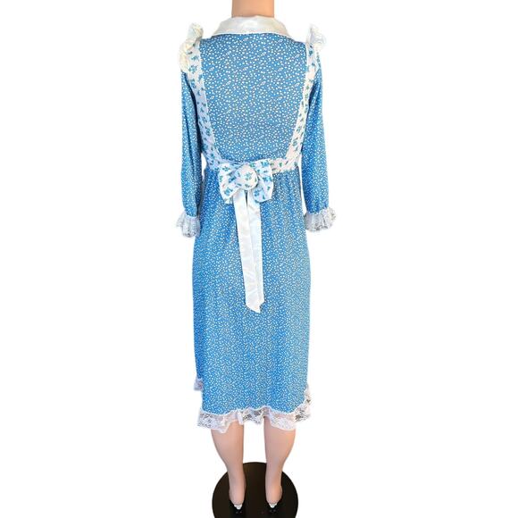 Spooktacular Creations Prairie Dress Blue White Ditsy Floral Pattern Size XS - Picture 6 of 10